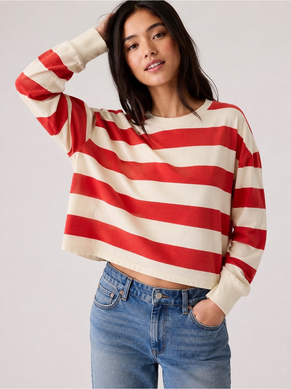 American Eagle Outfitters Striped Crewneck Sweater size: XL